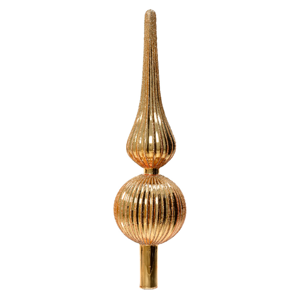 Glazen piek - Goud - Met ribbels - 31cm