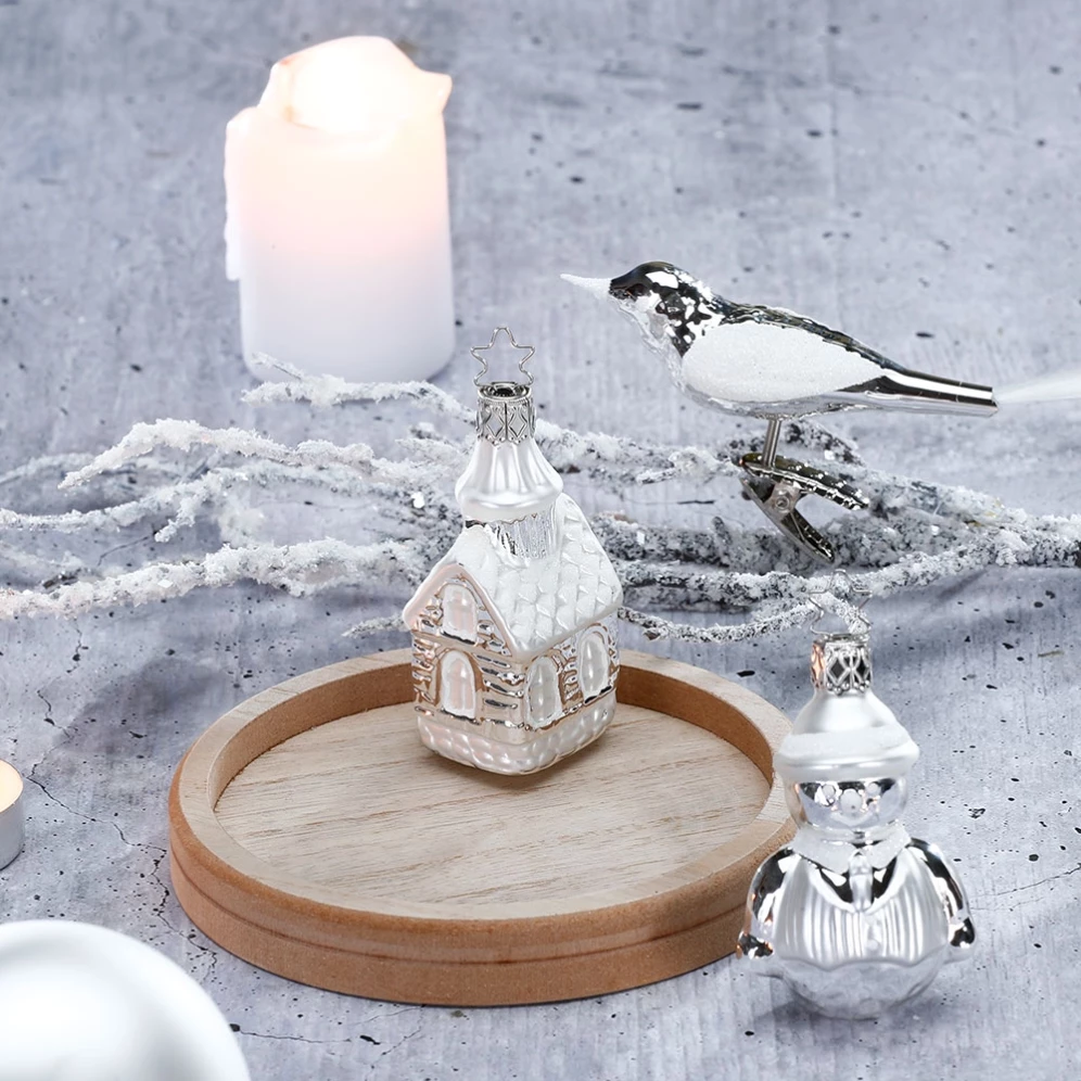 Inge Glas kerstornament - Vogel - Op clip