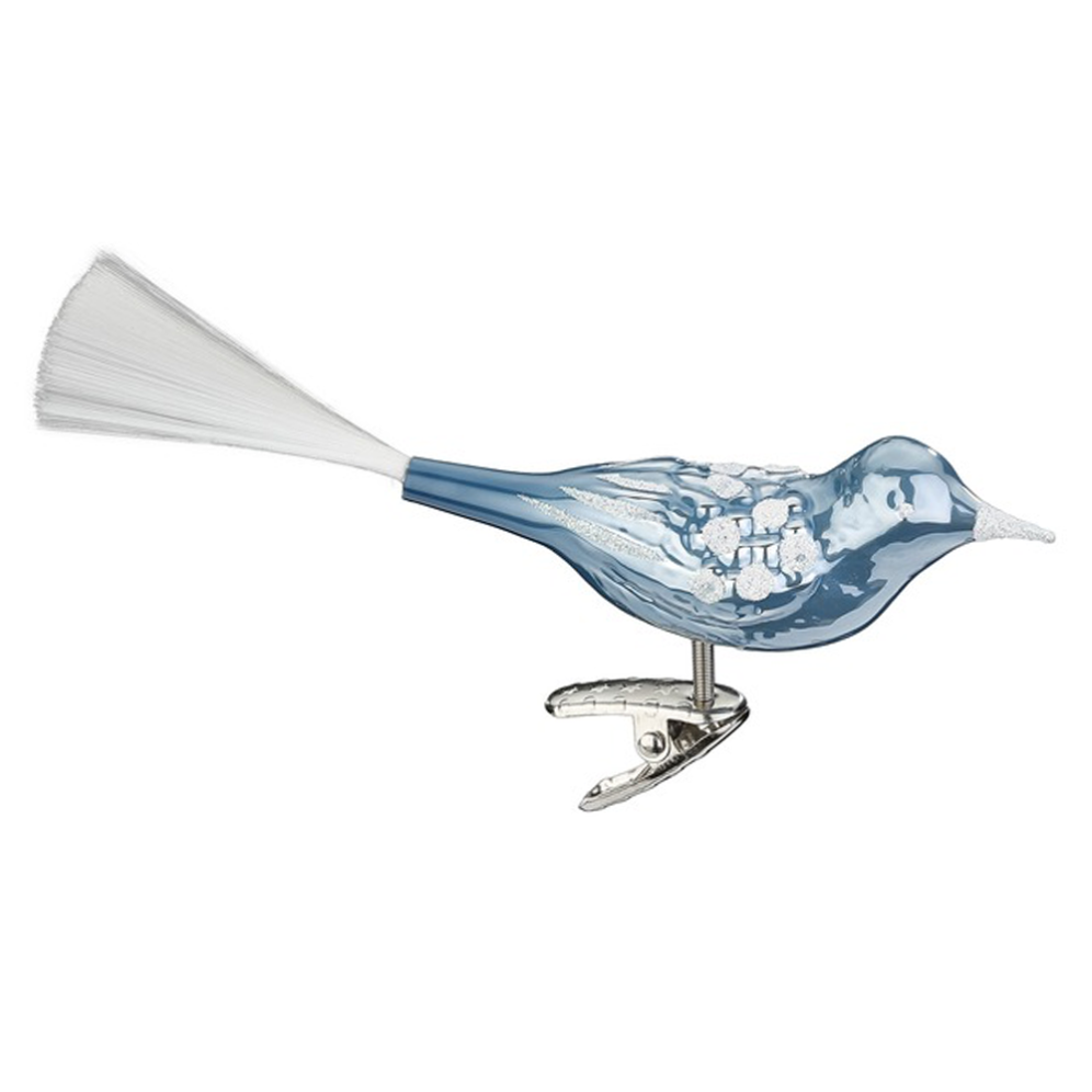 Inge Glas kerstornament - Vogel - Op clip