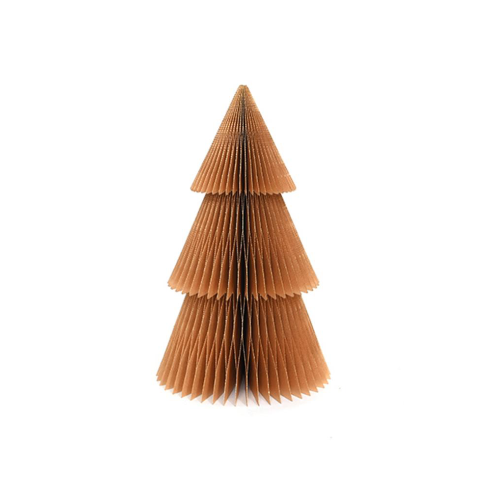 Only Natural papieren kerstboom - Goud - Met glitters