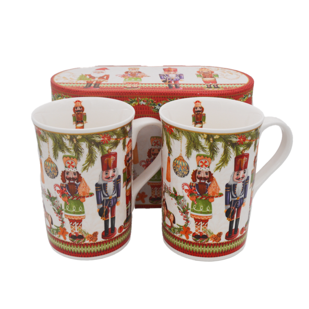 EDG kerstmokken - Met notenkrakers - Set van 2