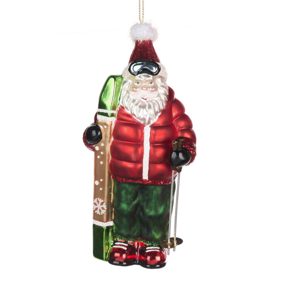Goodwill kerstornament - Kerstman met skies