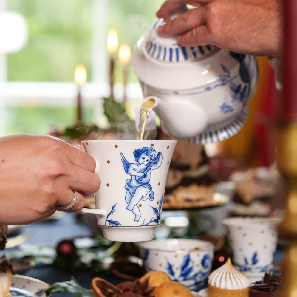 Heinen kerstmok - Met engelen