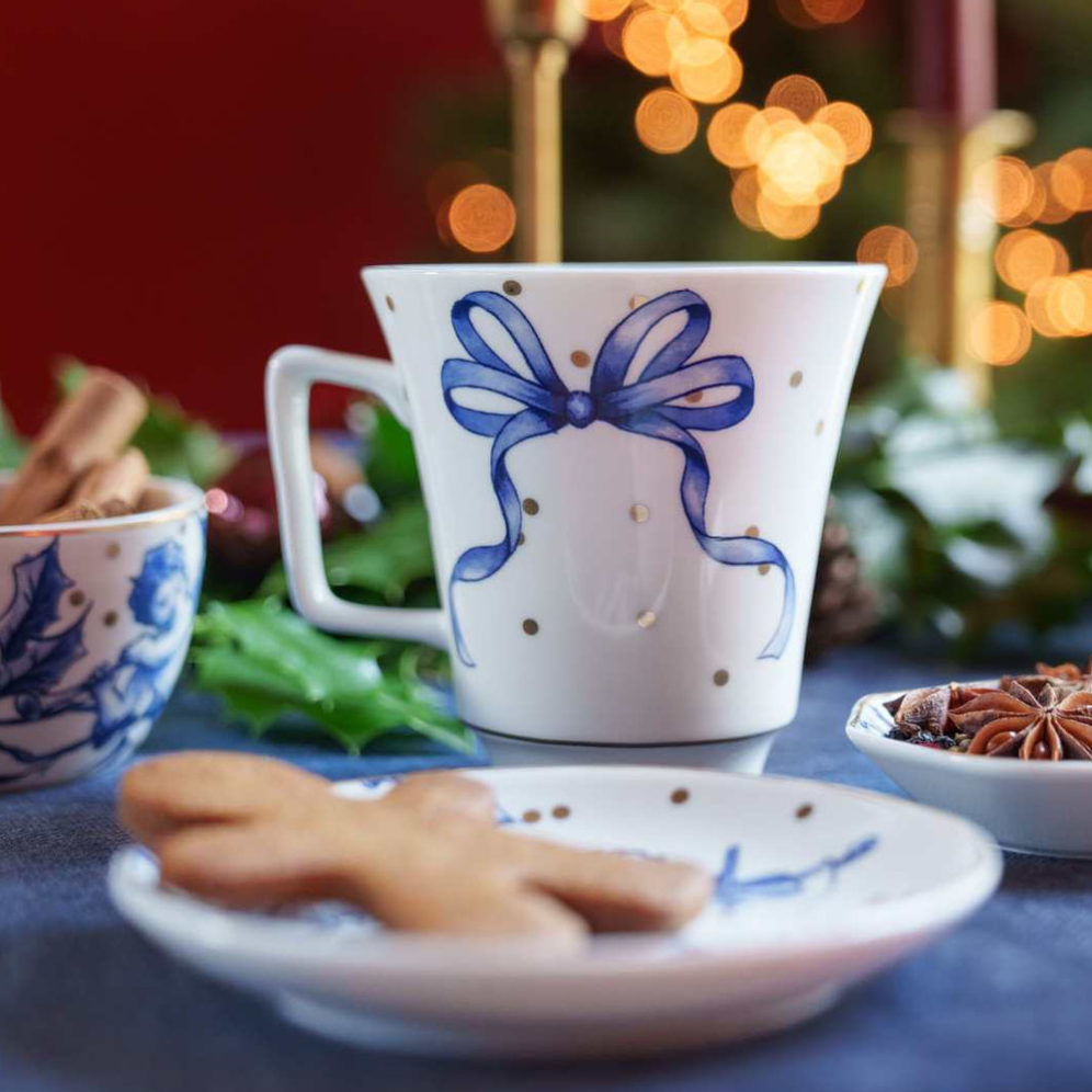 Heinen kerstmok - Met strik