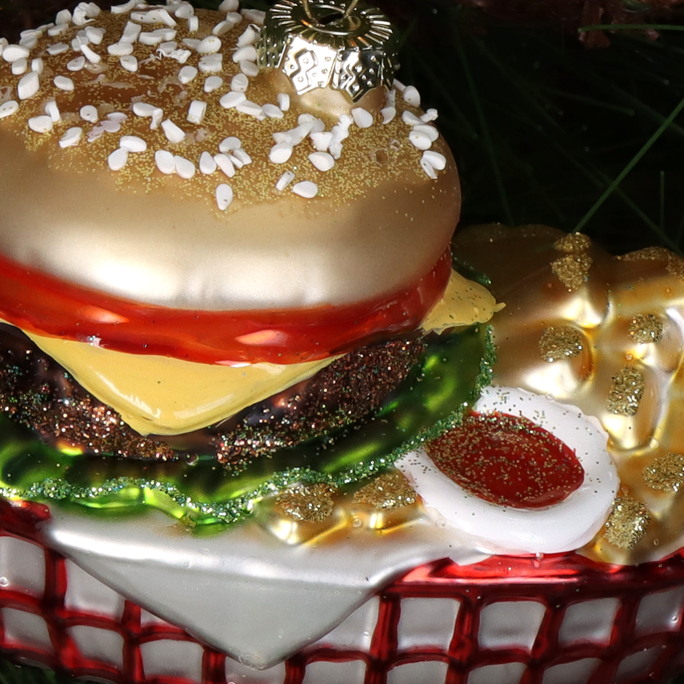 HD Collection kerstornament - Hamburger met friet
