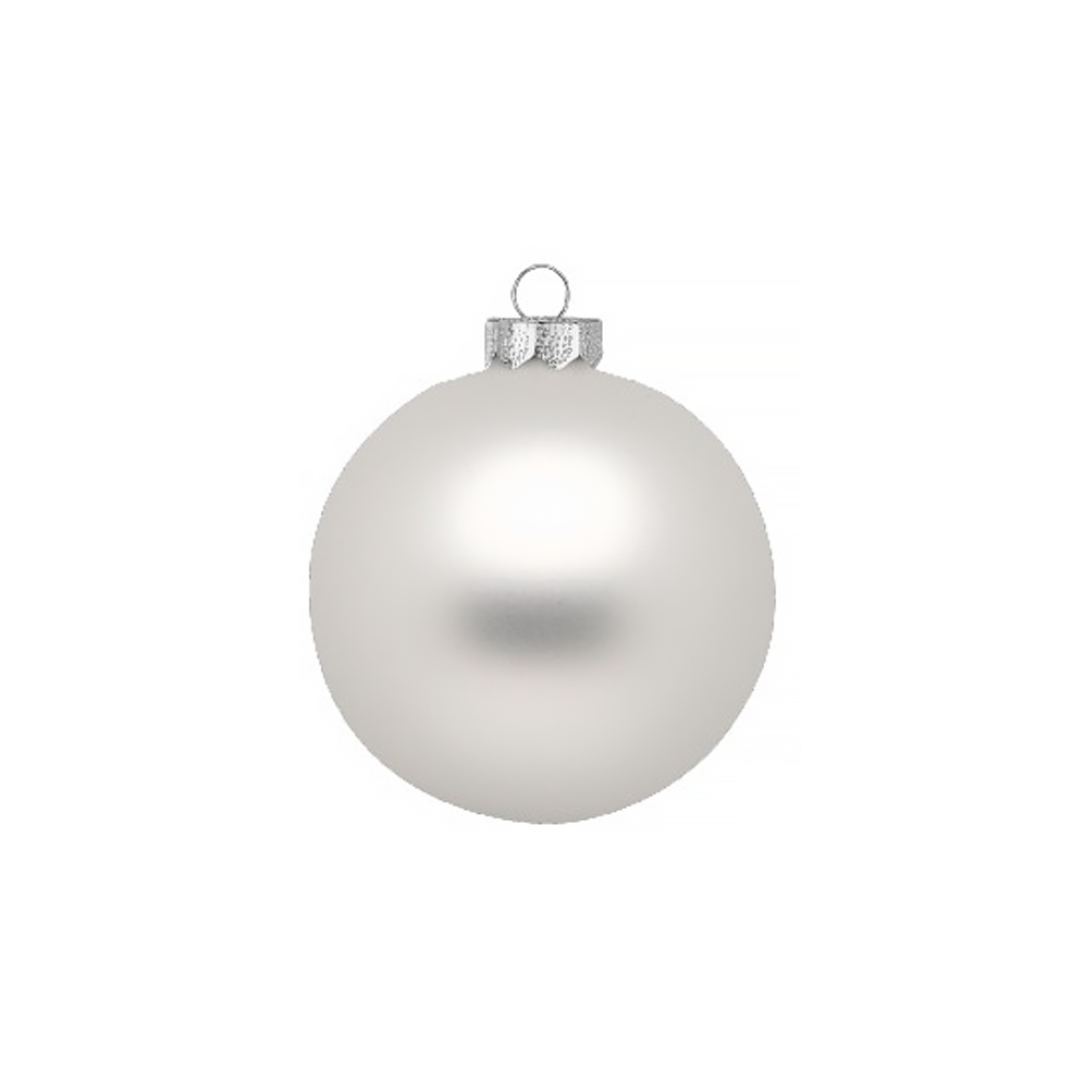 Inge Glas glazen kerstballen - Set van 12 - Wit  en zilver - 8cm