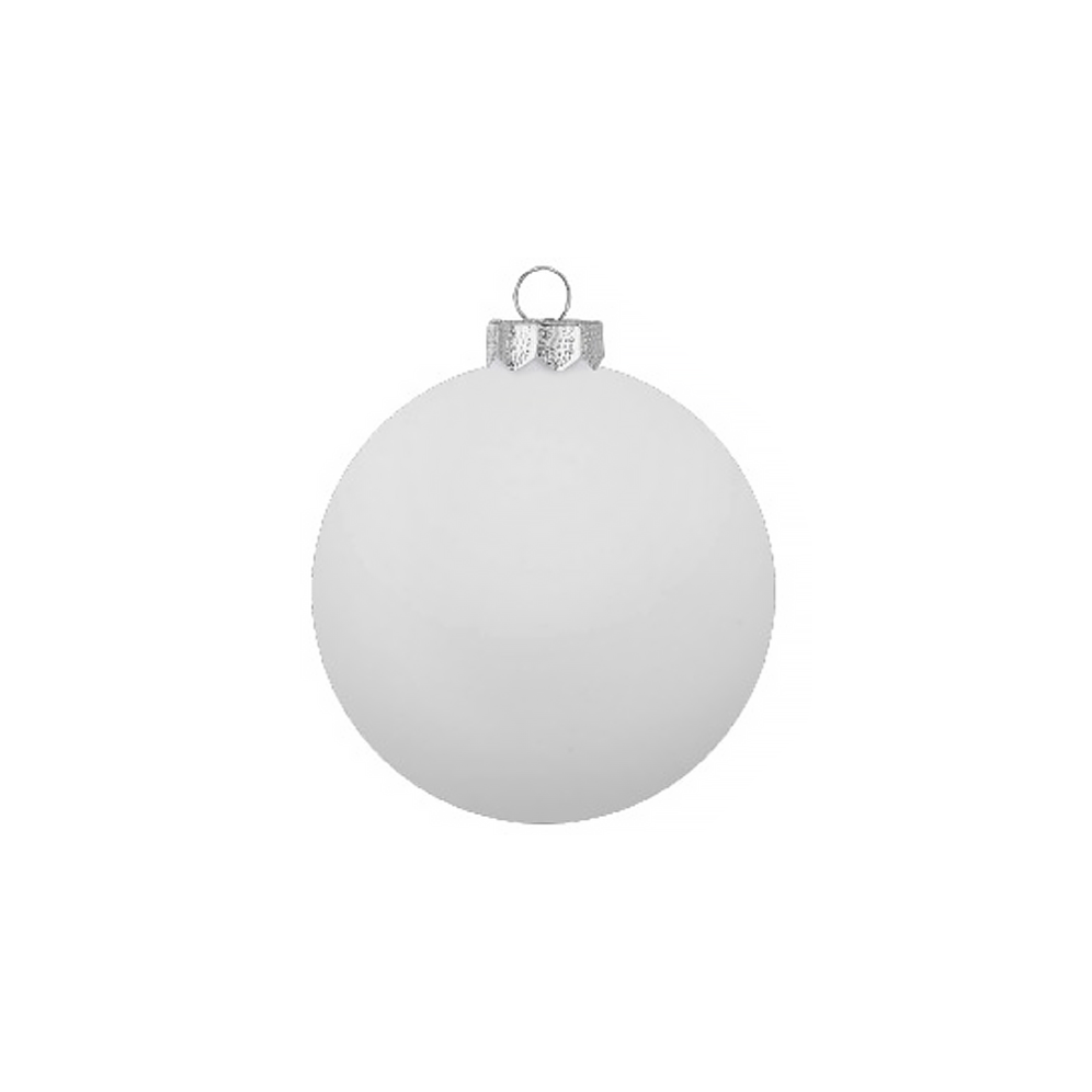 Inge Glas glazen kerstballen - Set van 12 - Wit  en zilver - 8cm