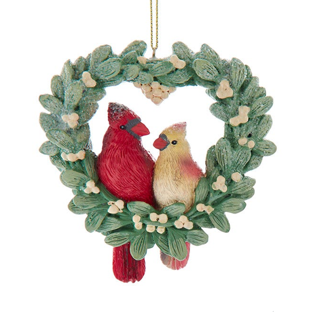 Kurt Adler kerstornament - Mistletoe krans met vogels