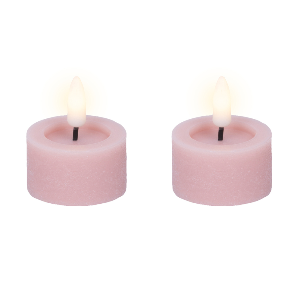 Lumineo LED theelicht - Roze - Set van 2