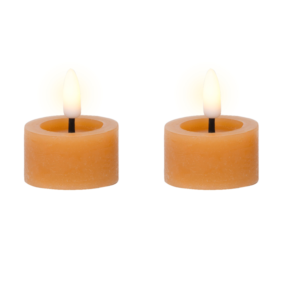 Lumineo LED theelicht - Oranje - Set van 2