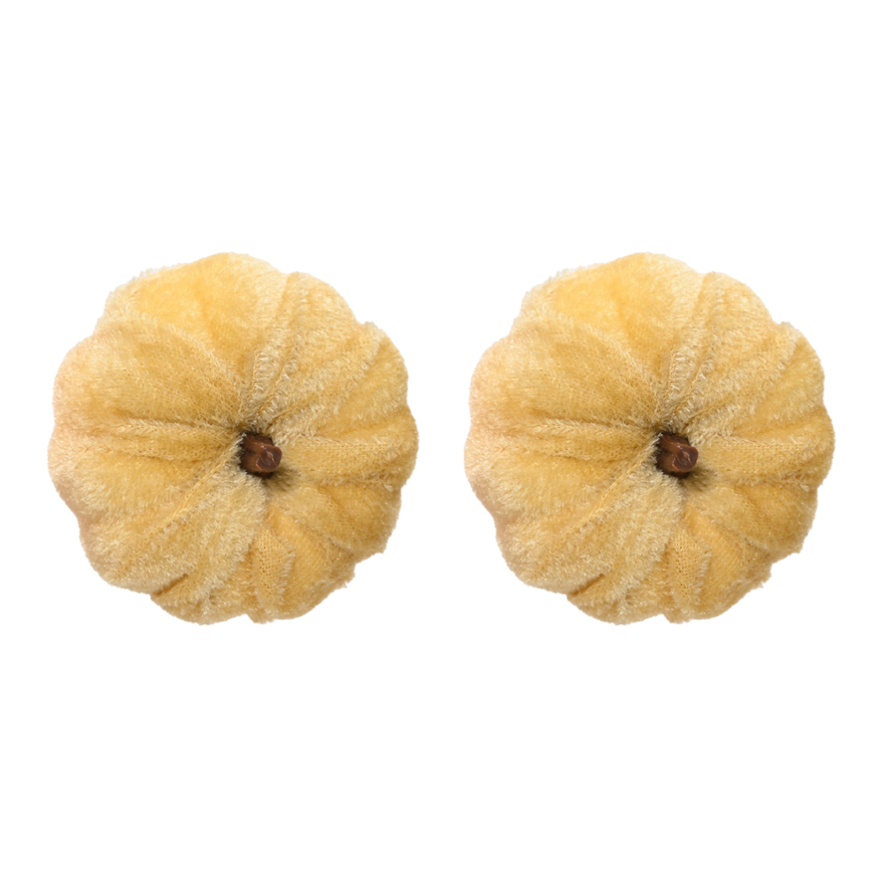 Decoris kerstornament - Pompoen - Op clip - Set van 2