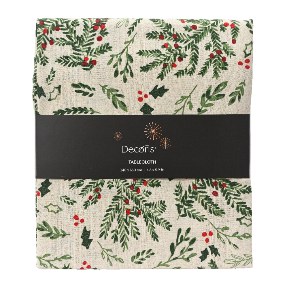 Decoris tafelkleed - Met kersttaken
