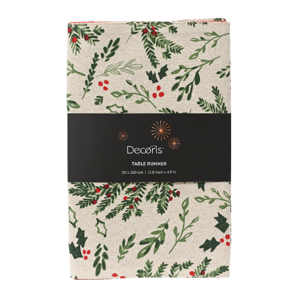 Decoris tafelloper - Met kersttakken
