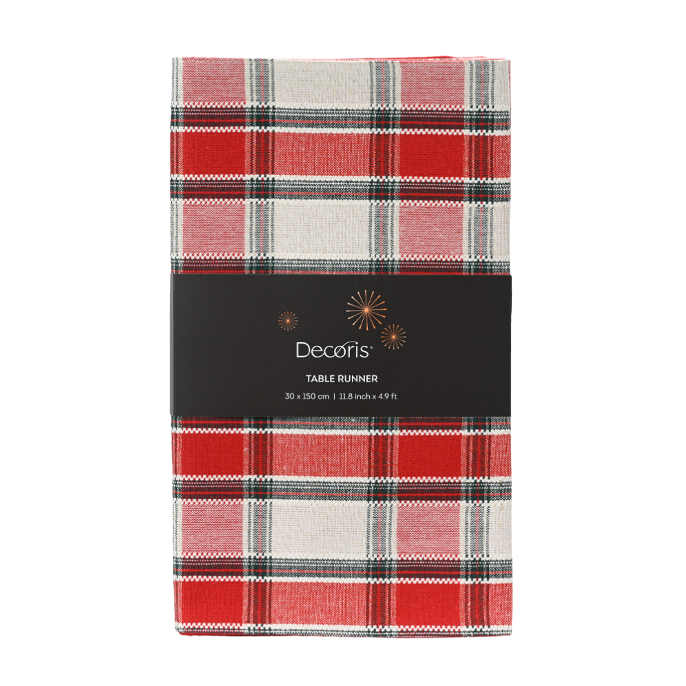 Decoris tafelloper - Rood en wit