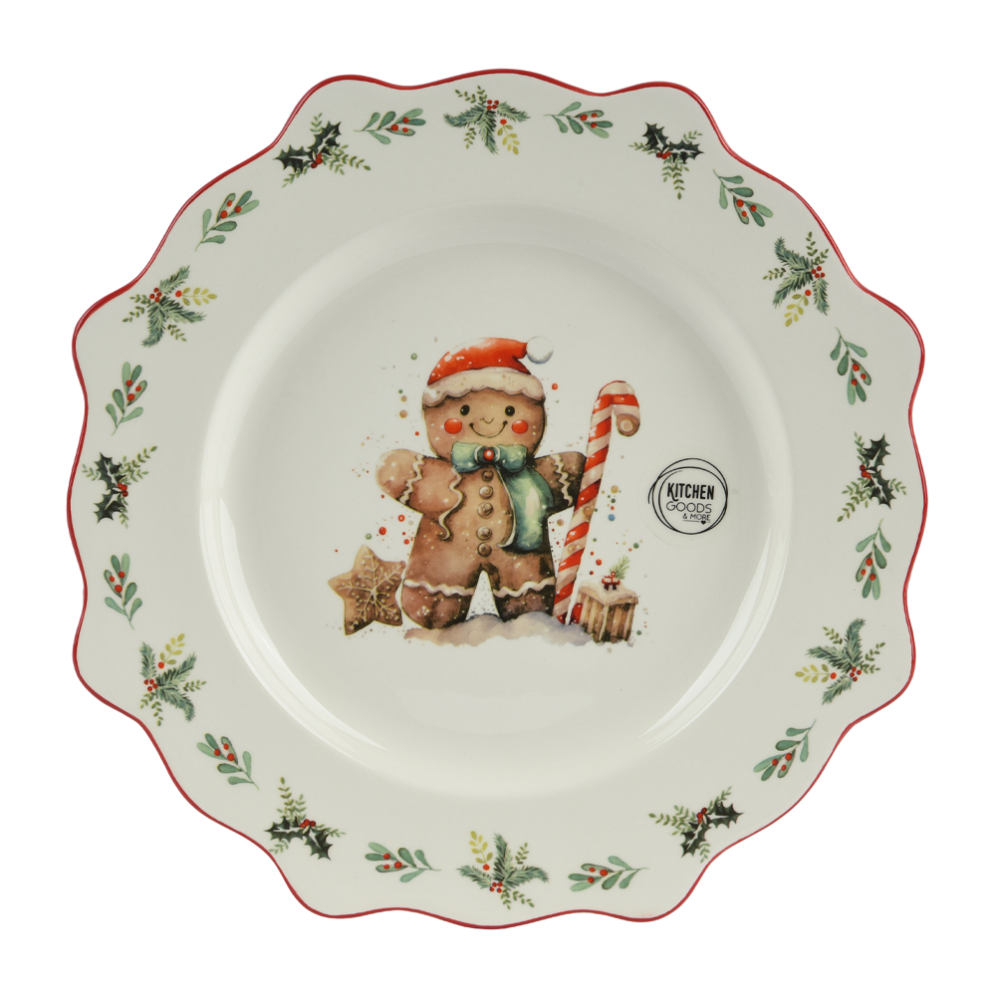 Decoris dinerbord - Met gingerbread poppetje