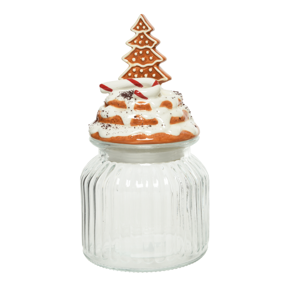 Decoris voorraadpot - Met gingerbread kerstboom