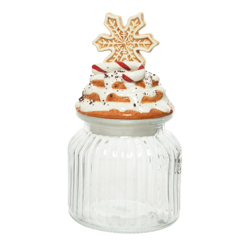 Decoris voorraadpot - Met gingerbread sneeuwvlok