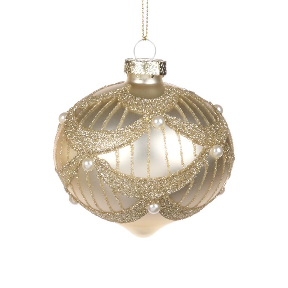 Goodwill kerstbal - Met parels - 8cm