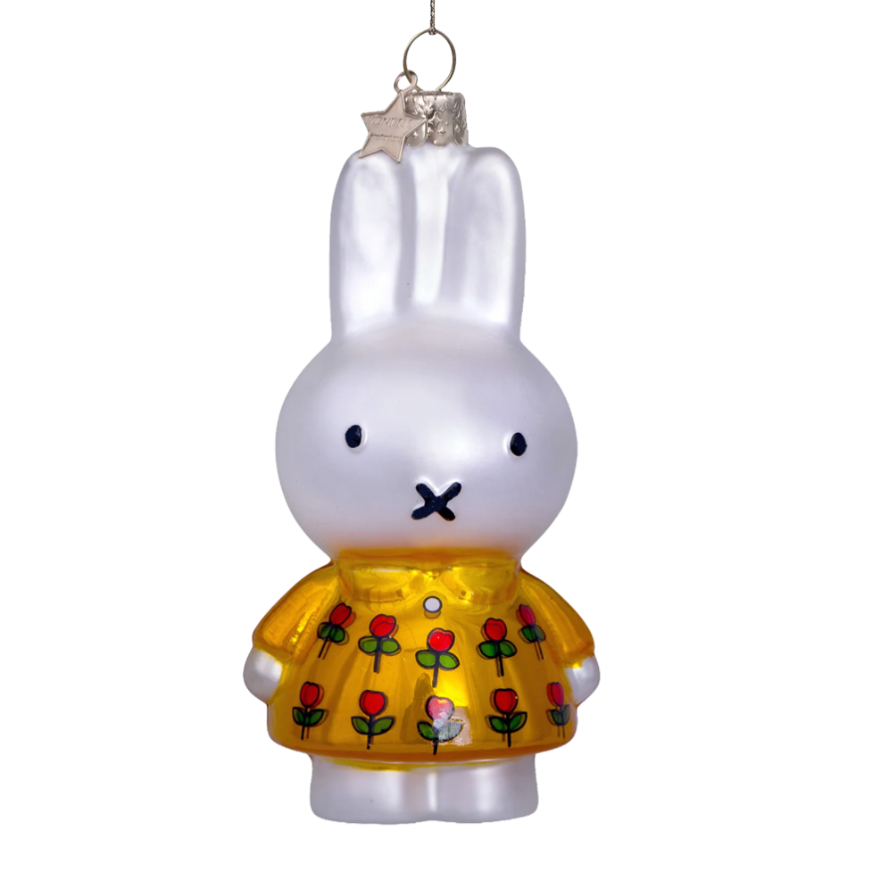 Vondels kerstornament - Nijntje met bloemen jurk