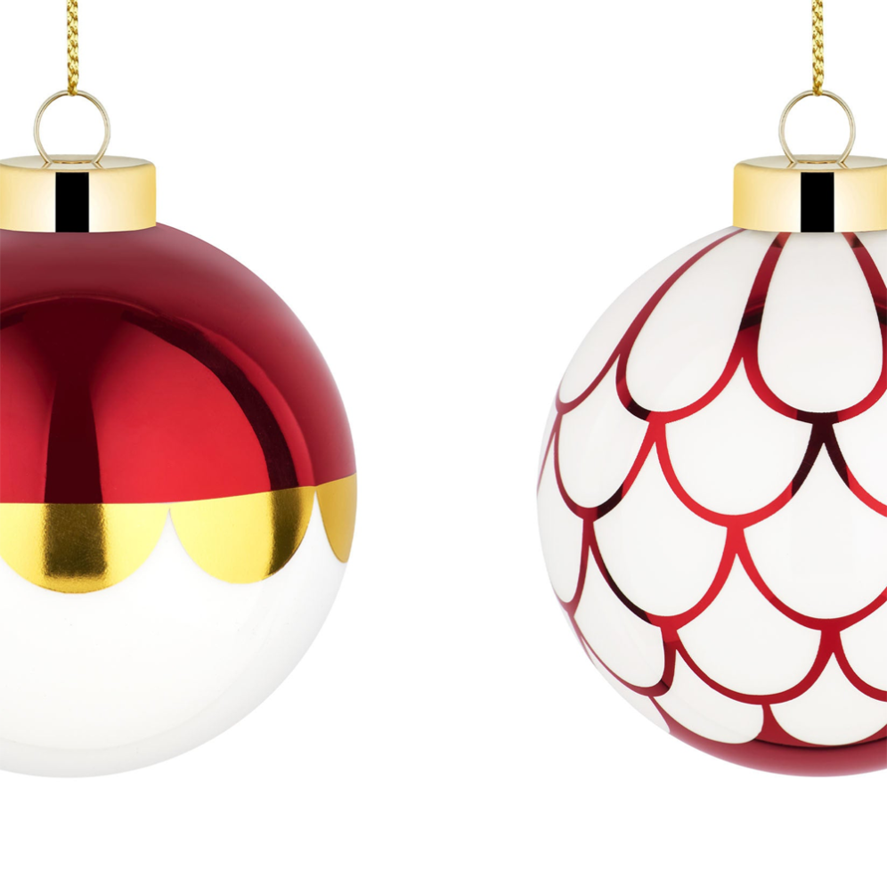 Alessi kerstbal - Delight - Rood - Set van 2