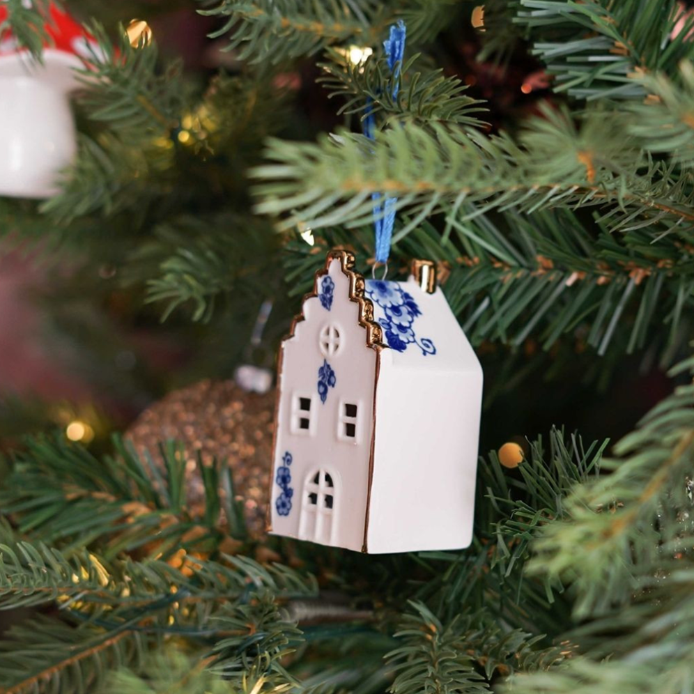 Heinen kerstornament - Grachtenpand