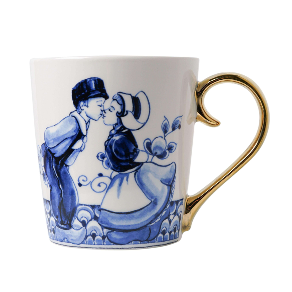 Heinen kerstmok - Met kussend paar