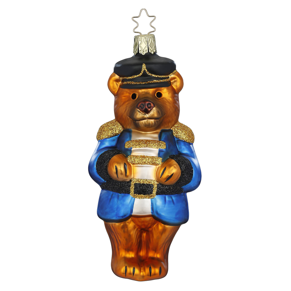 Inge Glas kerstornament - Beer in uniform