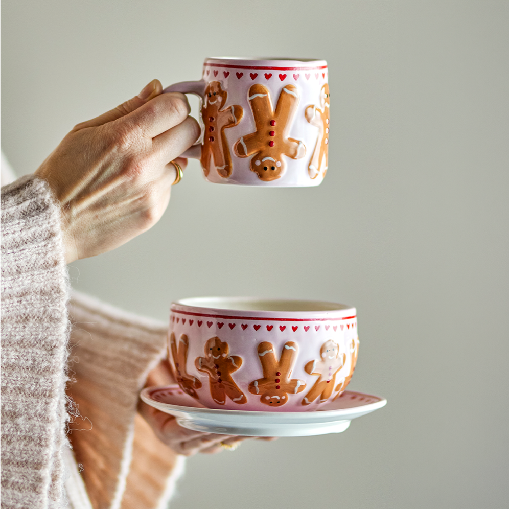 Bloomingville gebaksschotel - Met gingerbread poppetje