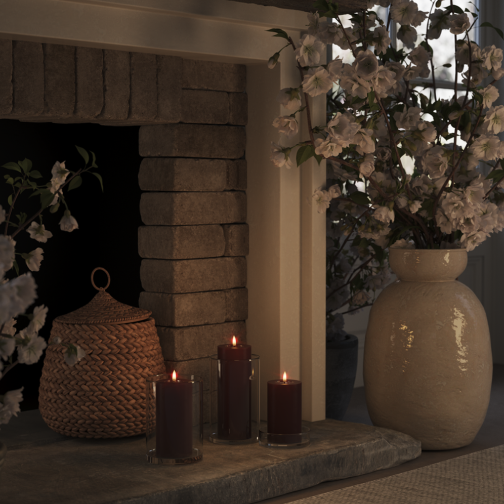 Deluxe Homeart LED stompkaars - Bourgogne - 10cm