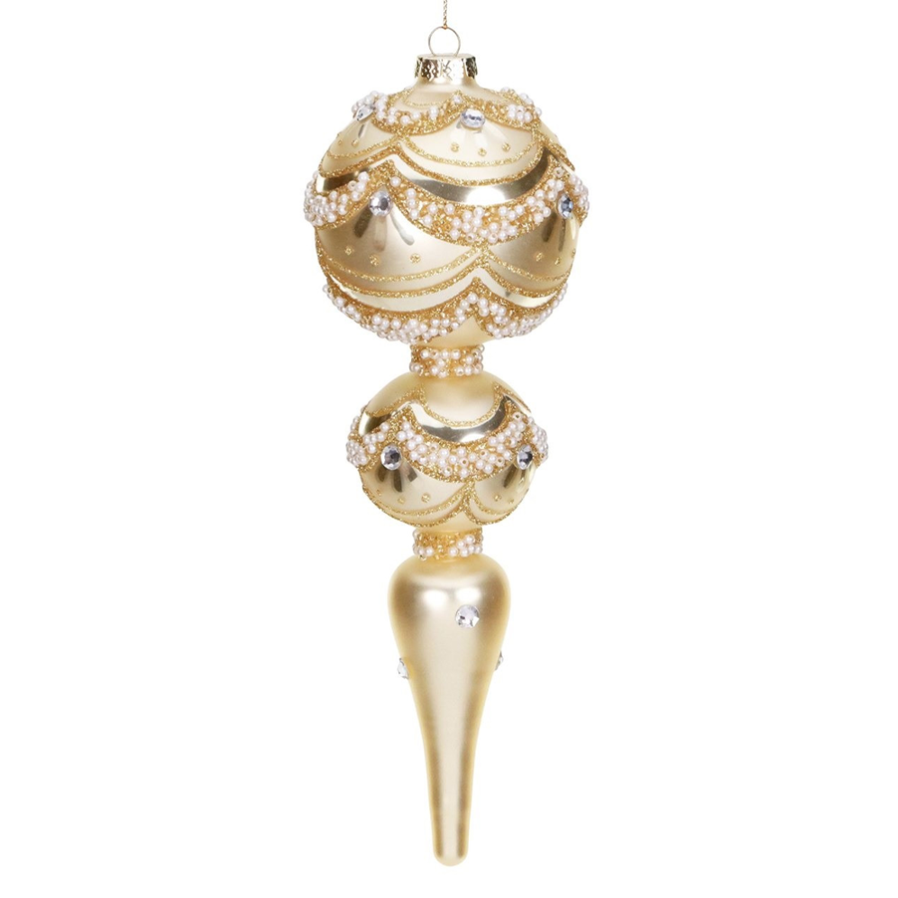 Goodwill kerstpegel - Met glitterlijnen - 23cm