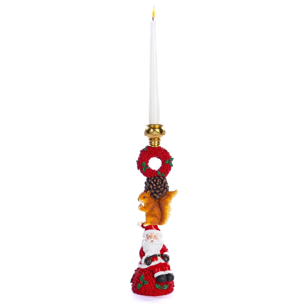 Goodwill kandelaar - Kerstman met eekhoorn - 37.5cm