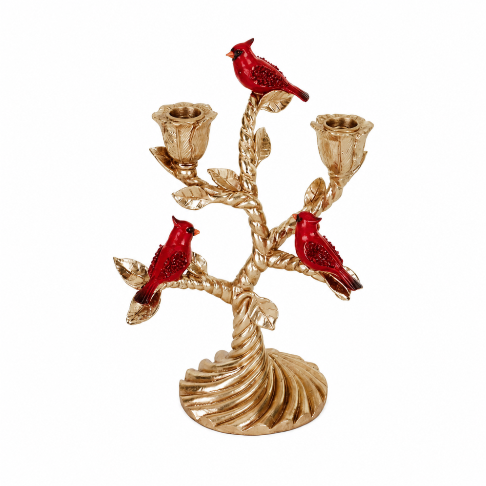 Goodwill kandelaar - Kardinaalvogels op tak - 30cm