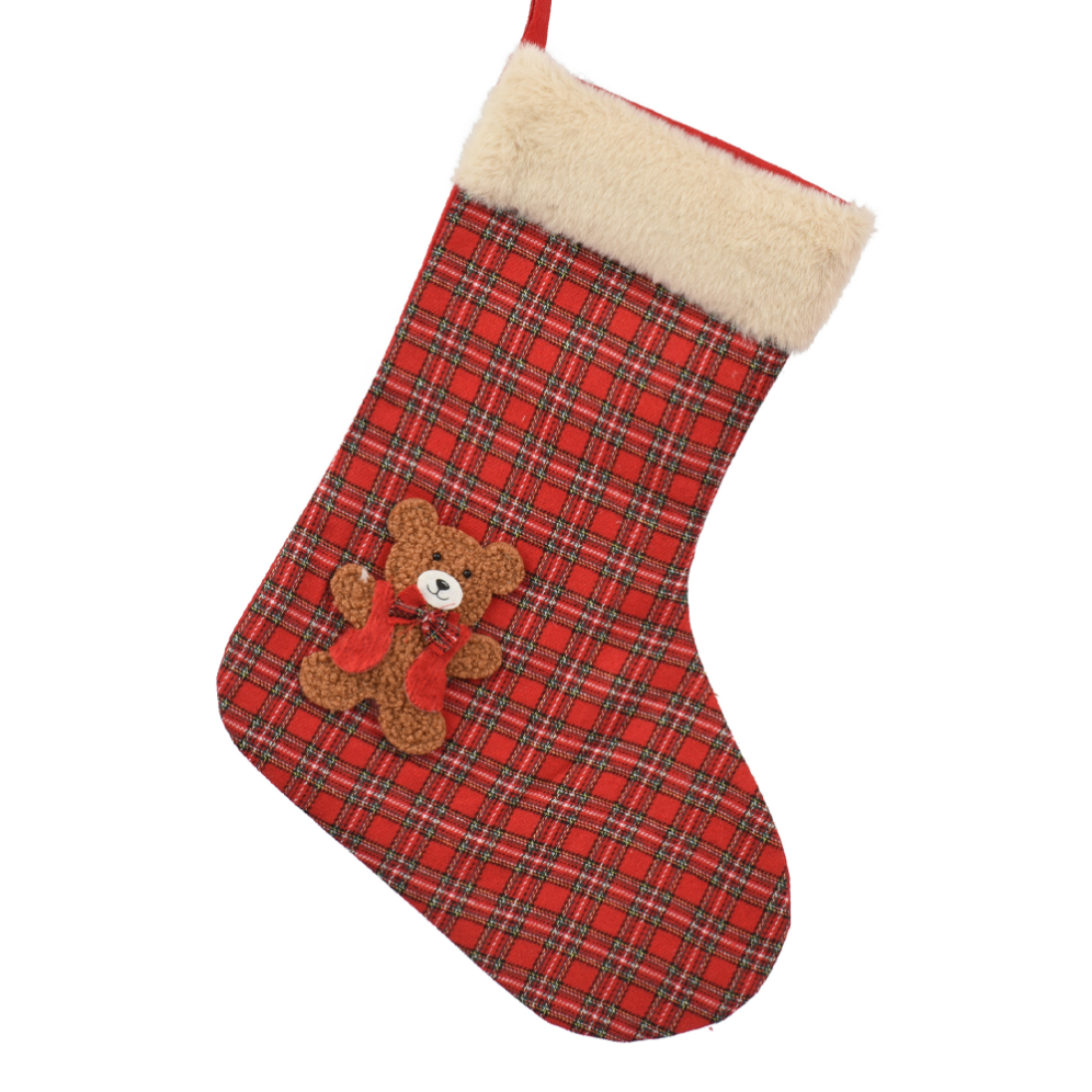 Decoris kerstsok - Met teddybeer