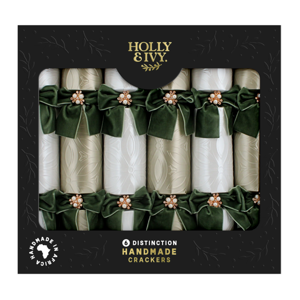 Holly & Ivy Christmas crackers - Pearlised Baroque - Set van 6