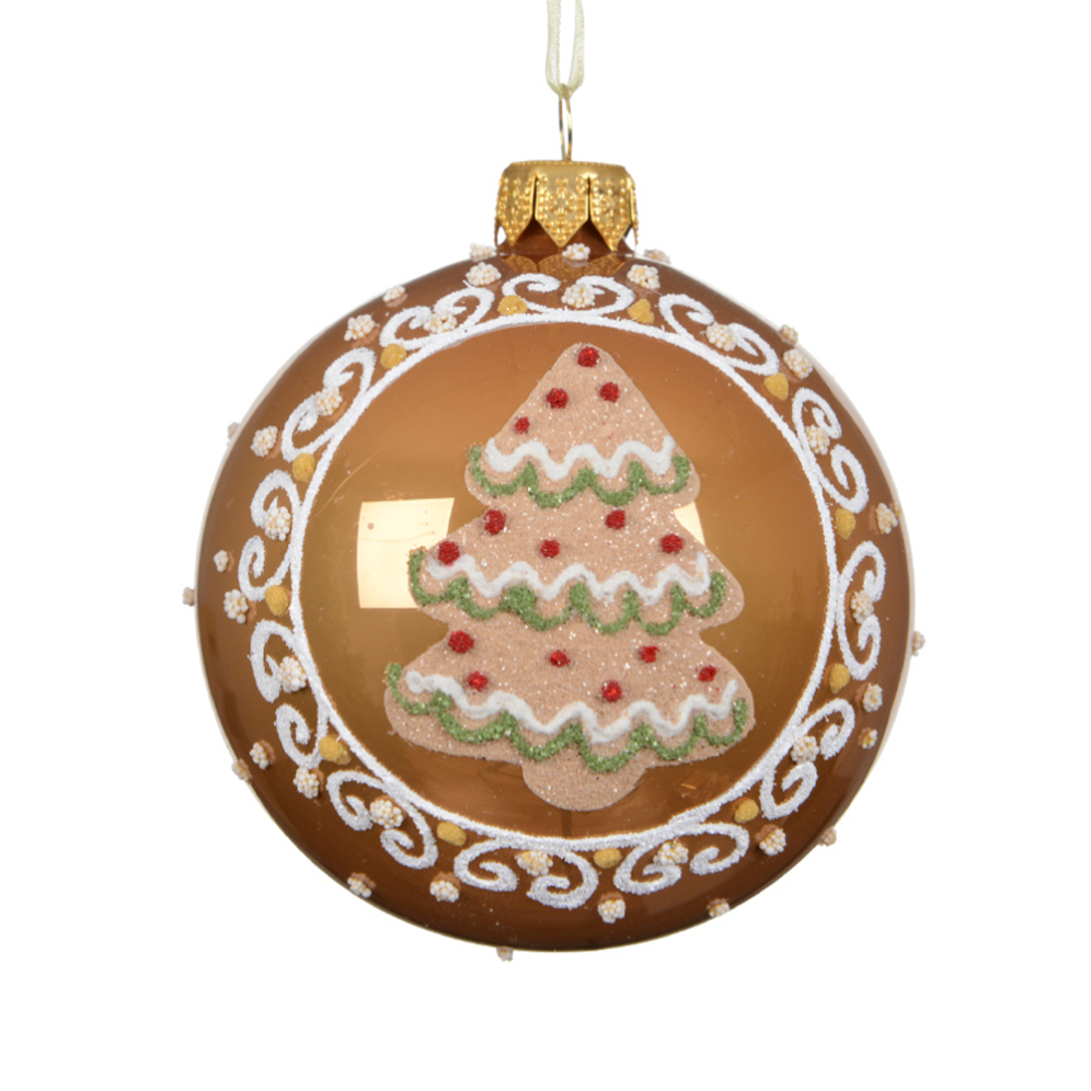 Decoris kerstbal - Met kerstboom - 8cm
