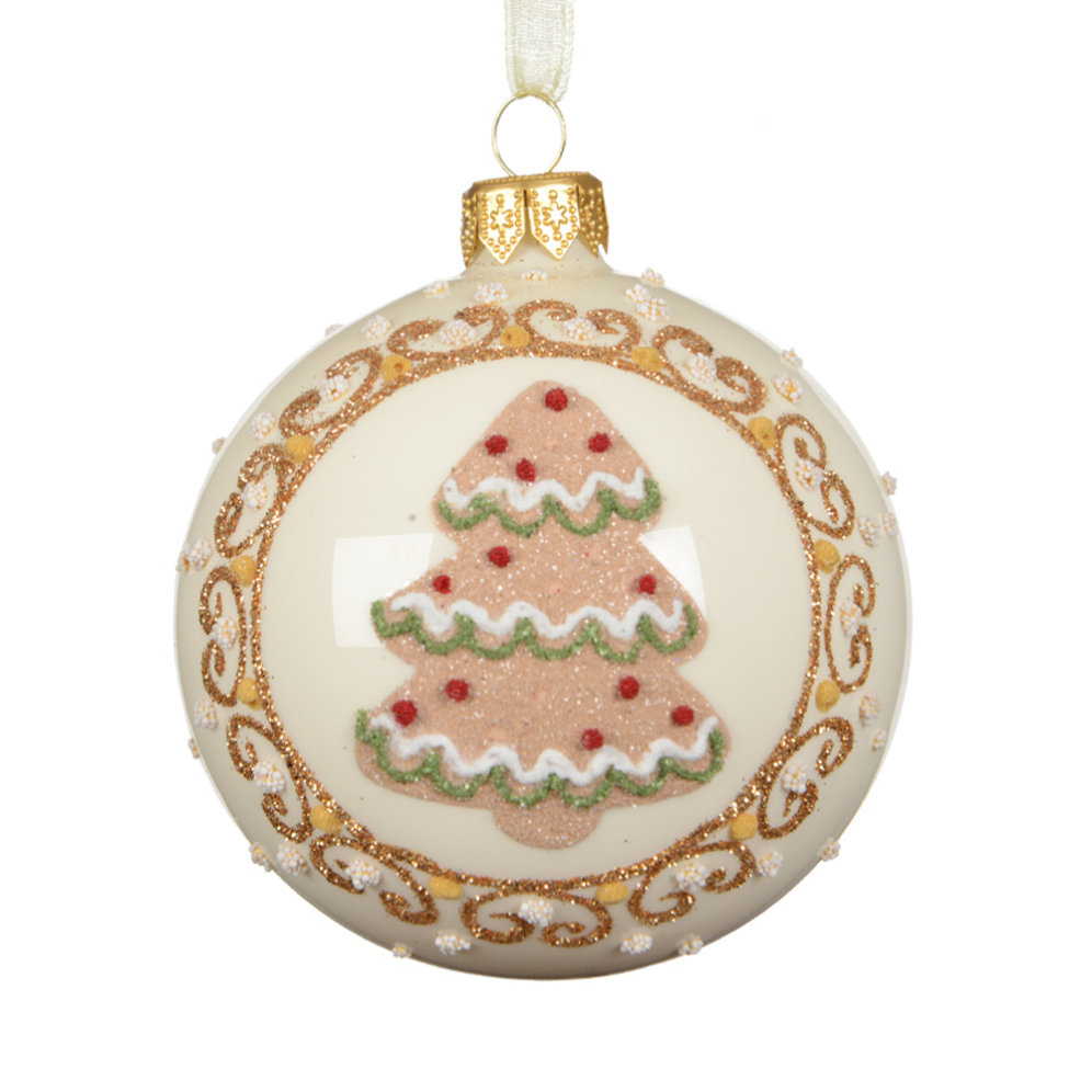 Decoris kerstbal - Met kerstboom - 8cm