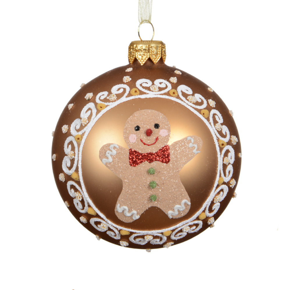 Decoris kerstbal - Met gingerbread poppetje - 8cm