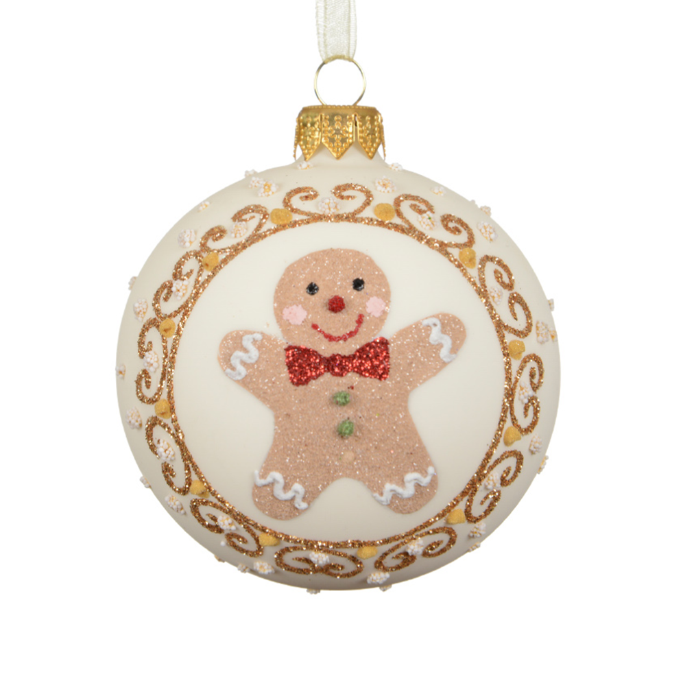 Decoris kerstbal - Met gingerbread poppetje - 8cm