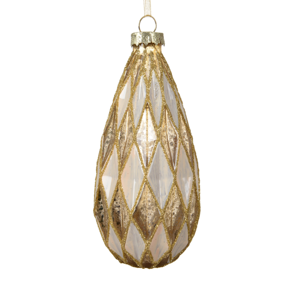 Decoris kerstbal - Met ruiten - 12cm