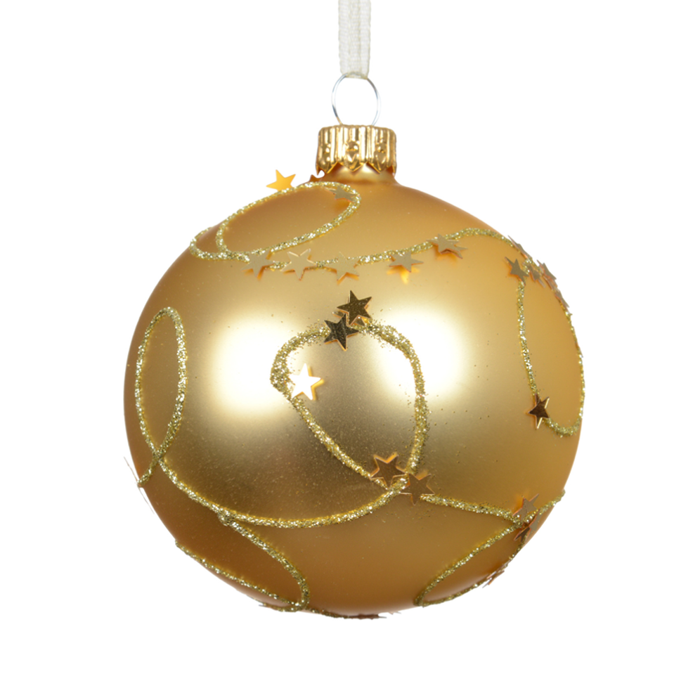 Decoris kerstbal - Met sterren - 8cm