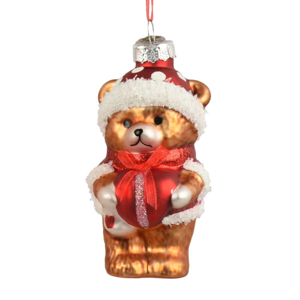Decoris kerstornament - Beer met paddenstoel
