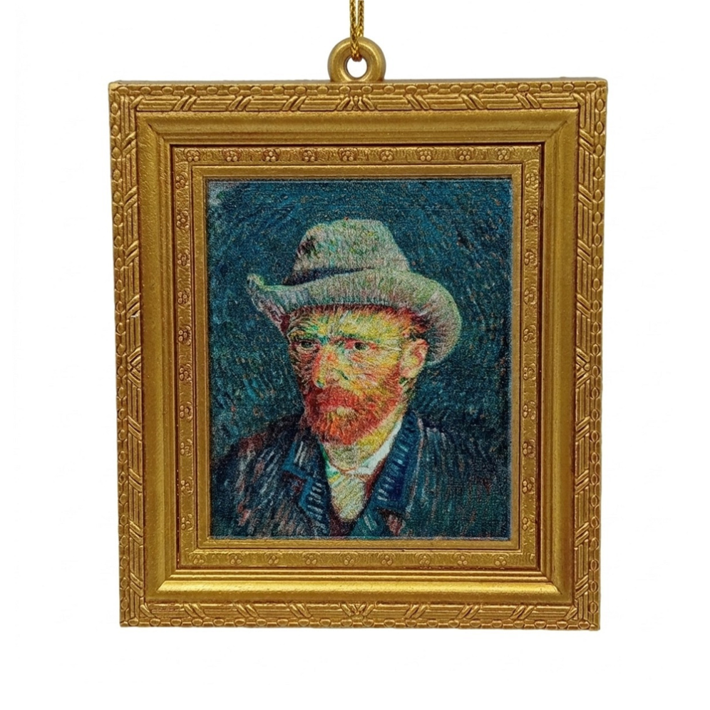 Van Gogh kerstornament - Zelfportret met grijze vilthoed