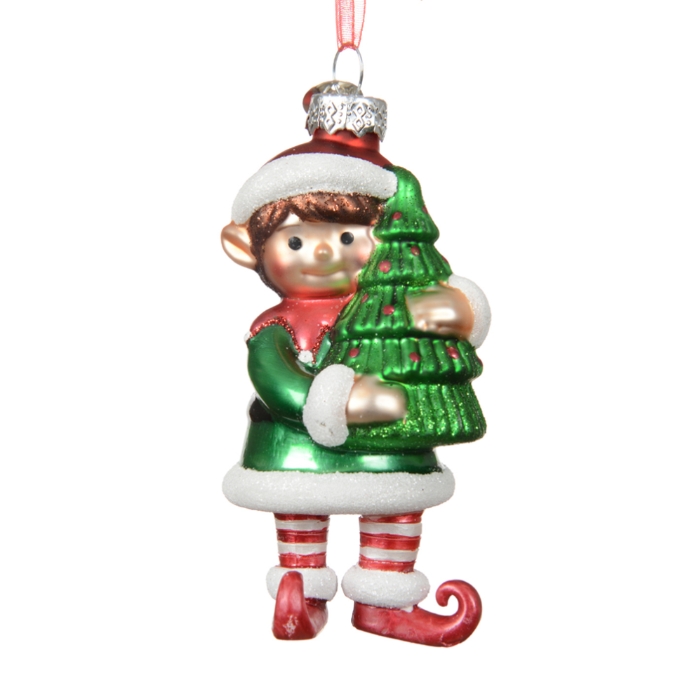 Decoris kerstornament - Elf met kerstboom
