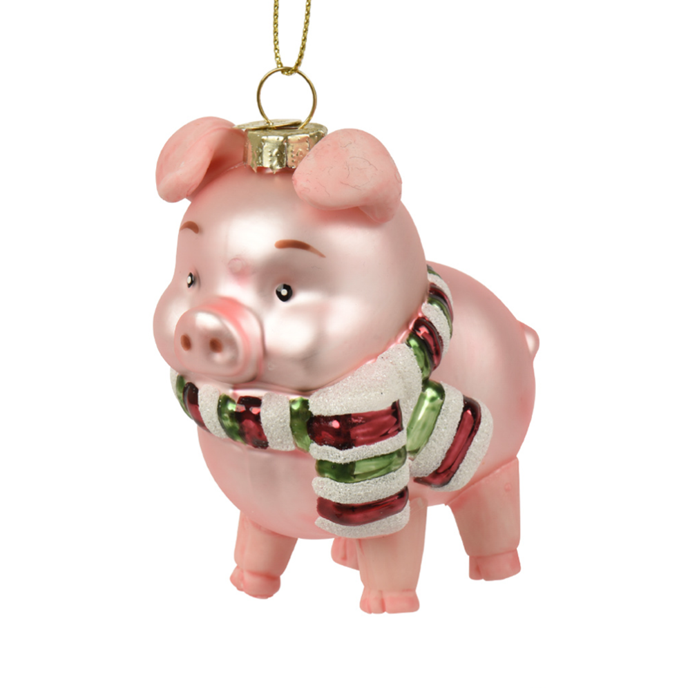 Decoris kerstornament - Varken met sjaal