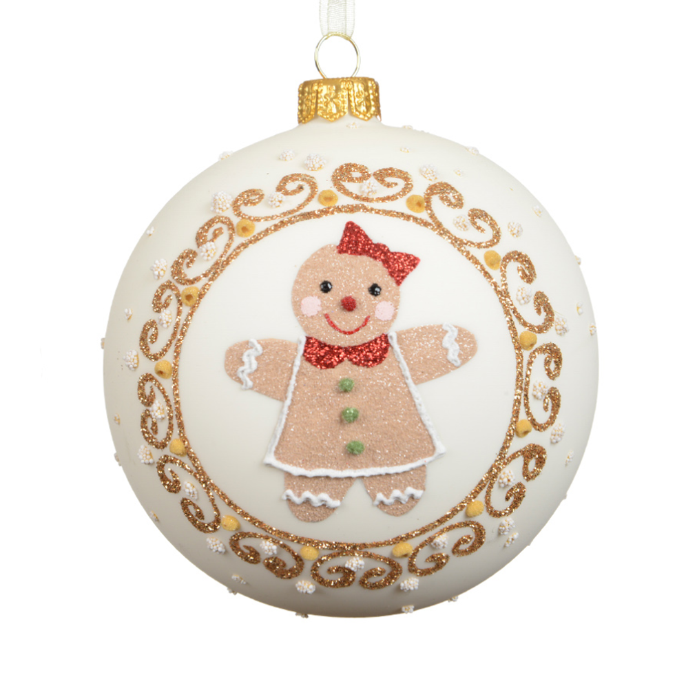 Decoris kerstbal - Met gingerbread poppetje - 10cm