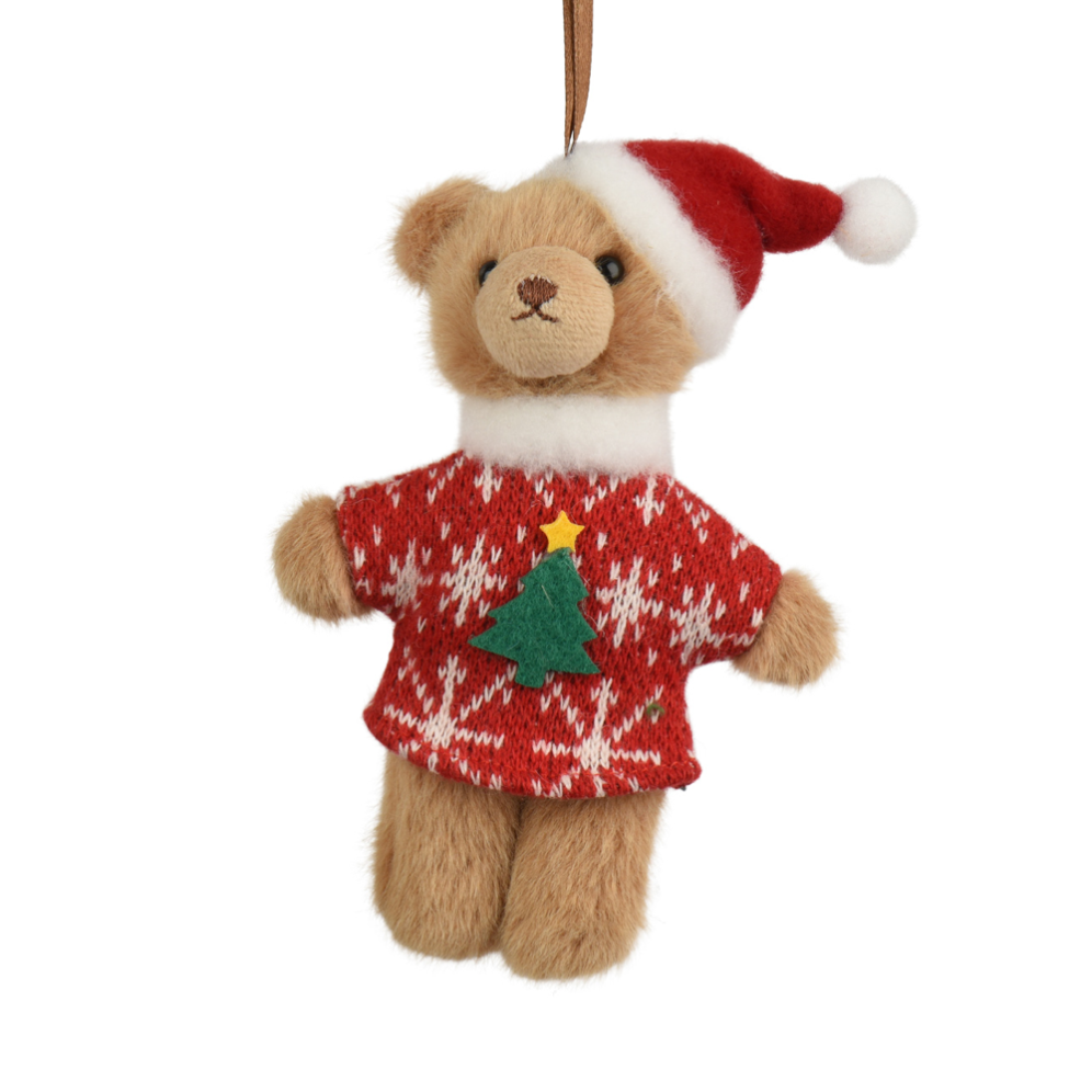 Decoris kerstornament - Beer met kersttrui