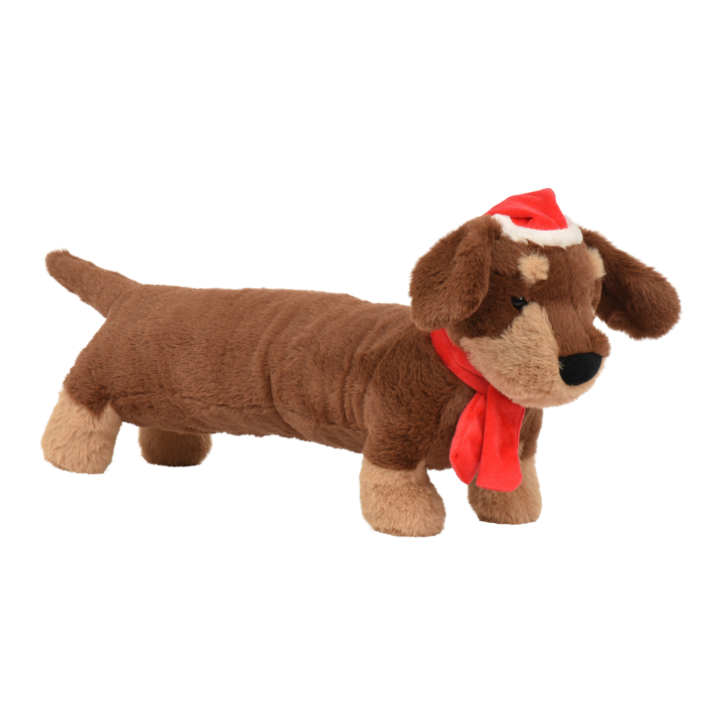 Decoris kerstknuffel - Hond met kerstmuts