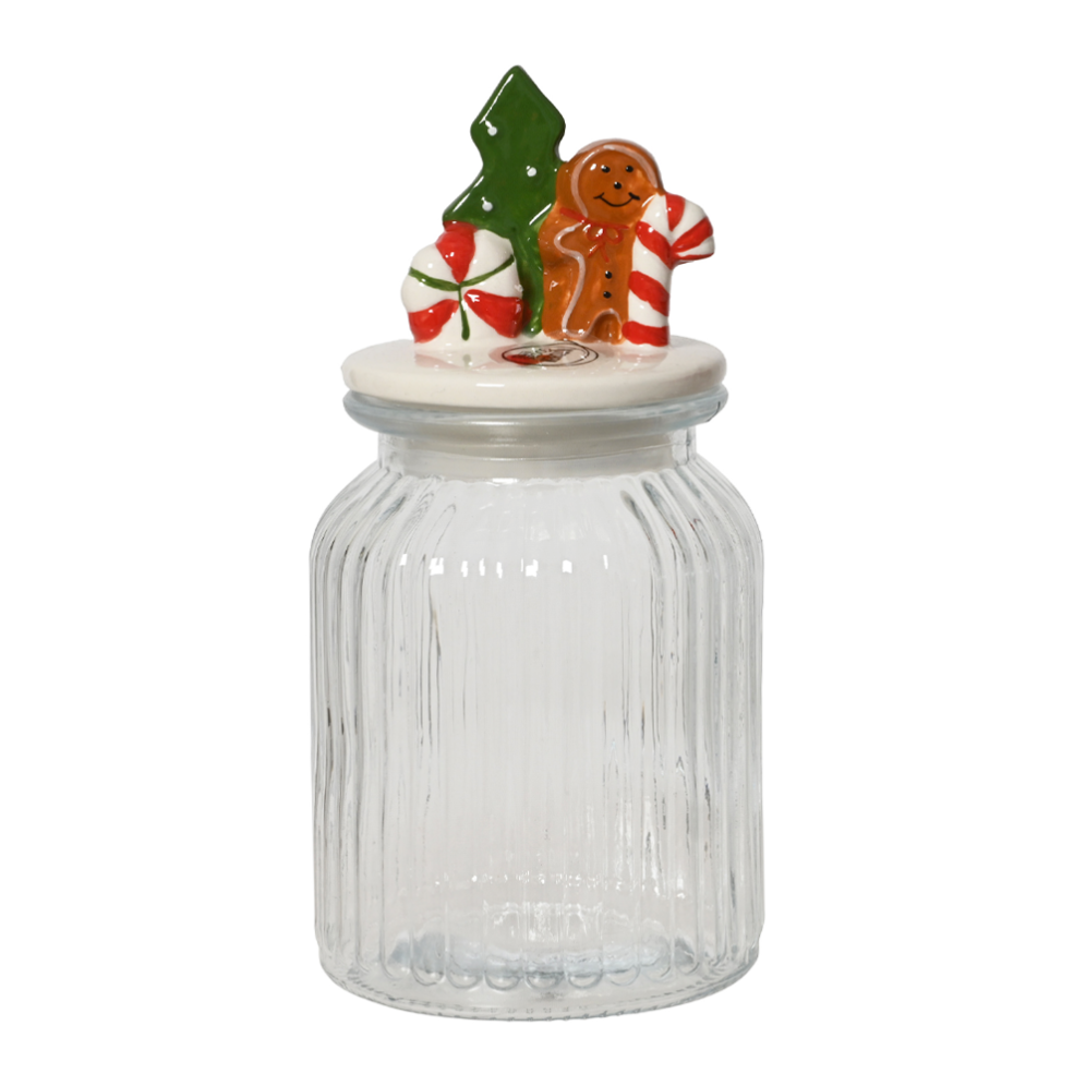 Decoris voorraadpot - Met gingerbread poppetje