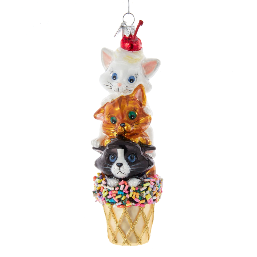 Kurt Adler kerstornament - Katten in ijsje