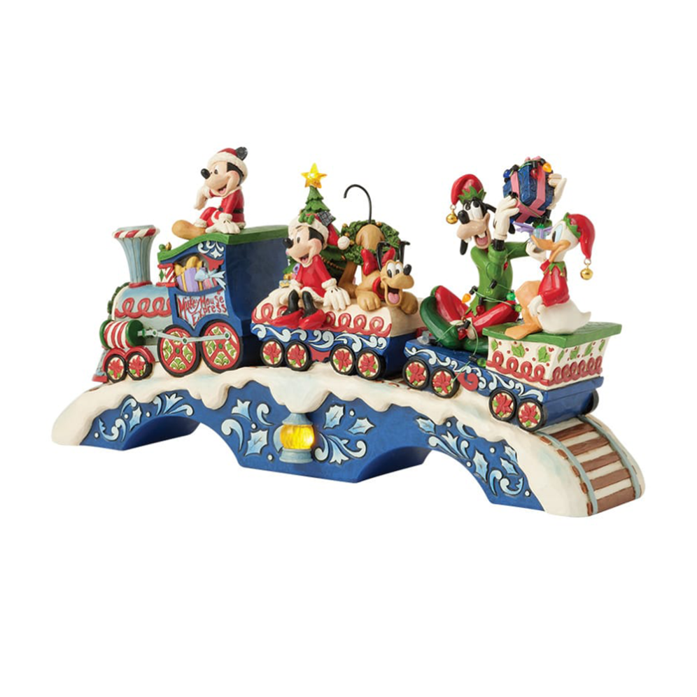 Disney Traditions kerstbeeld - Trein met Mickey & Friends